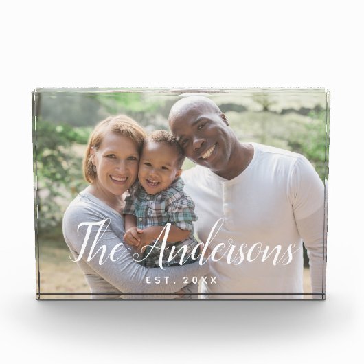 Familie Fotoscript Eenvoudig Fotoblokken (Voorkant)