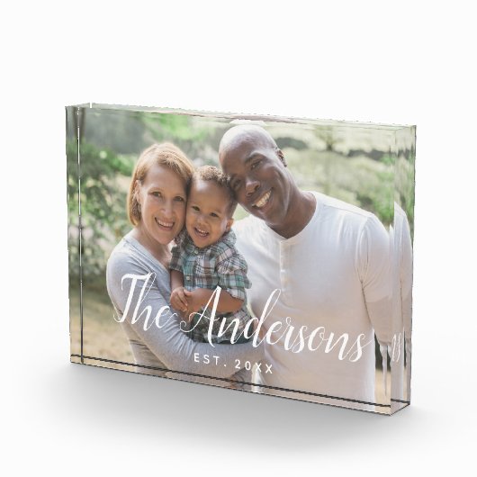 Familie Fotoscript Eenvoudig Fotoblokken (Rechts)