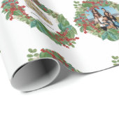 Familie Fotoscript Vakantie Vrolijke Kerstmis Kaar Cadeaupapier (Rol Hoek)