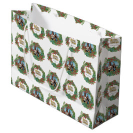 Familie Fotoscript Vakantie Vrolijke Kerstmis Kaar Groot Cadeauzakje