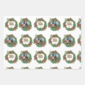 Familie Fotoscript Vakantie Vrolijke Kerstmis Kaar Inpakpapier Vel (Voorkant 2)