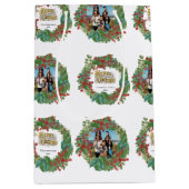Familie Fotoscript Vakantie Vrolijke Kerstmis Kaar Medium Cadeauzakje (Voorkant)