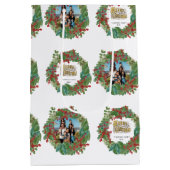 Familie Fotoscript Vakantie Vrolijke Kerstmis Kaar Medium Cadeauzakje (Achterkant)