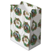 Familie Fotoscript Vakantie Vrolijke Kerstmis Kaar Medium Cadeauzakje (Achterkant Gekanteld)