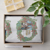 Familie Fotoscript Vakantie Vrolijke Kerstmis Kaar Tissuepapier (Geschenk)