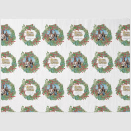 Familie Fotoscript Vakantie Vrolijke Kerstmis Kaar Tissuepapier