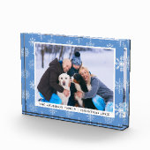 Familie Fotovakantie Snowflakes Fotoblok Blauw (Rechts)