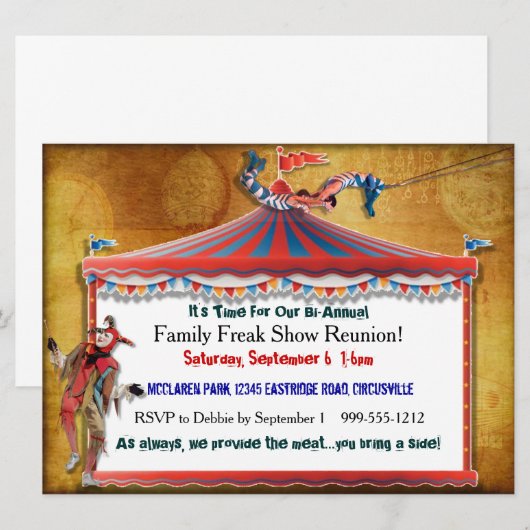 Familie Freak Show reunion-uitnodigingen Kaart (Voorkant / Achterkant)