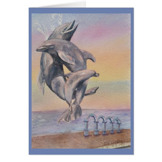 FAMILIE FRIENDELIJK DOLPHIN STATUE (Voorkant)