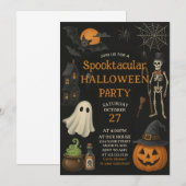 Familie Fun Spooktacular Halloween Party Uitnodige Kaart (Voorkant / Achterkant)