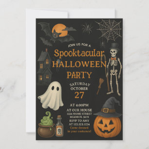 Familie Fun Spooktacular Halloween Party Uitnodige Kaart