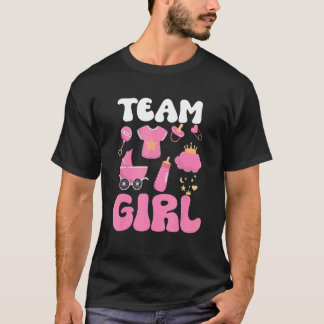 Familie Funny Gender onthullen Team Girl Pink T-shirt