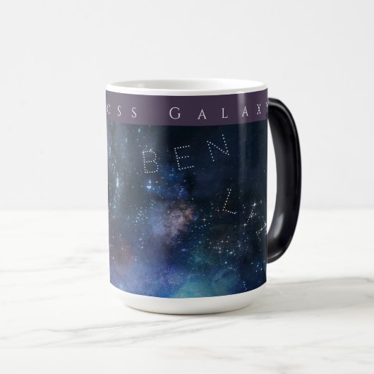 Familie Galaxy Twee Ouder Twee Kinderen Sterren 2 Magische Mok (Voorkant rechts)