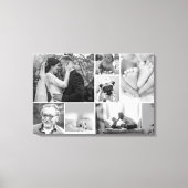 Familie galerie collage Zwart-wit Foto's Canvas Afdruk (Voorkant)