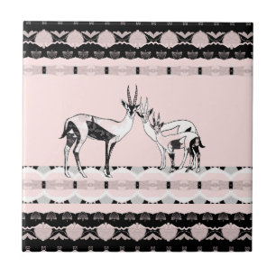 Familie Gazelle Art Deco Decoratie Tegeltje