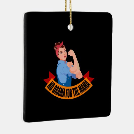 Familie - geen drama voor de moeder keramisch ornament (Rechts)