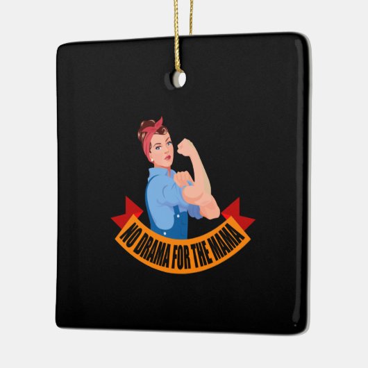 Familie - geen drama voor de moeder keramisch ornament (Links)