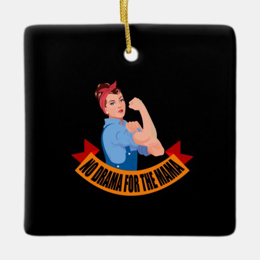 Familie - geen drama voor de moeder keramisch ornament (Voorkant)