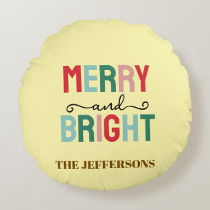 Familie Gelukkig Nieuwjaar Prettig Kerstfeest Rond Kussen