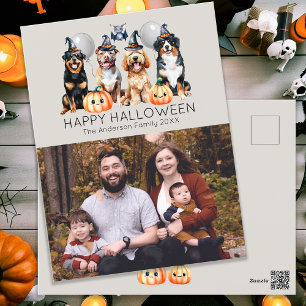 Familie Gelukkige Halloween Feestdagenkaart
