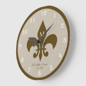 Familie Gepersonaliseerd Fleur De Lis-wandklok Grote Klok (Hoek)