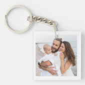 Familie Gepersonaliseerd Keepsake twee foto dubbel Sleutelhanger (Voorkant)