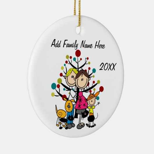 Familie Gepersonaliseerd kerstversiering Keramisch Ornament (Rechts)