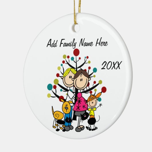 Familie Gepersonaliseerd kerstversiering Keramisch Ornament (Links)