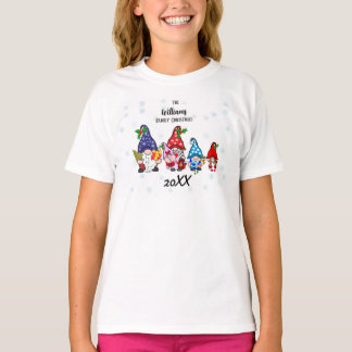 Familie Gepersonaliseerd Meisje's Familie Gnomen M T-shirt