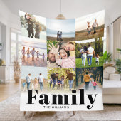 Familie Gepersonaliseerde 9 Fotocollage Fleece Deken