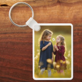 Familie Gepersonaliseerde Aangepaste Twee Foto Dub Sleutelhanger (Voorkant)