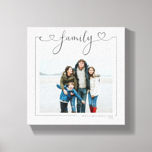 Familie Gepersonaliseerde Foto en Tekst Liefde Typ Canvas Afdruk (Voorkant)