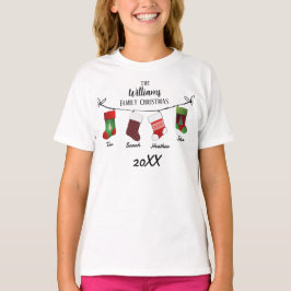 Familie Gepersonaliseerde Meisjes Kousen T-shirt