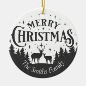 Familie gepersonaliseerde Merry Christmas Ornament (Voorkant)