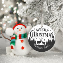 Familie gepersonaliseerde Merry Christmas Ornament