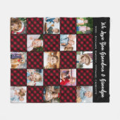 Familie Gepersonaliseerde Rode Plaid Quilt 13 Afbe Fleece Deken (Voorkant (Horizontaal))