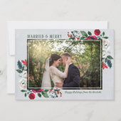 Familie Getrouwd & Vrolijk Kerstfeest Feestdagenkaart (Voorkant)