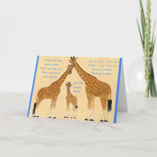 Familie Giraffe - Aankondiging geboorte (Voorkant)