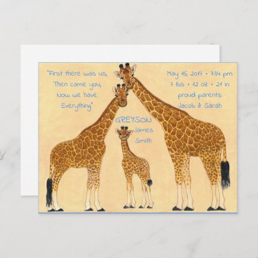 Familie Giraffe - Aankondiging geboorte