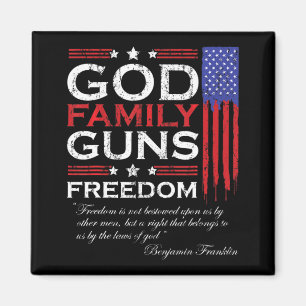 FAMILIE GOD PISTOLEN EN FREEDOM CHRISTELIJKE MAGA  MAGNEET