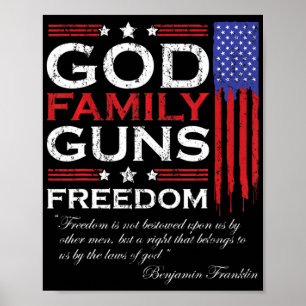FAMILIE GOD PISTOLEN EN FREEDOM CHRISTELIJKE MAGA POSTER