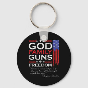 FAMILIE GOD PISTOLEN EN FREEDOM CHRISTELIJKE MAGA SLEUTELHANGER