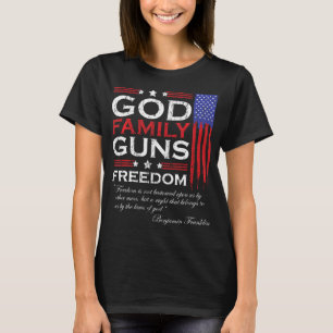 FAMILIE GOD PISTOLEN EN FREEDOM CHRISTELIJKE MAGA T-SHIRT
