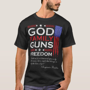 FAMILIE GOD PISTOLEN EN FREEDOM CHRISTELIJKE MAGA  T-SHIRT