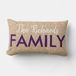 Familie - Gold Glitter Kussen