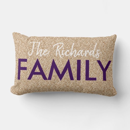 Familie - Gold Glitter Kussen (Voorkant)