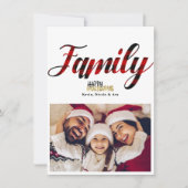 FAMILIE Gold kerstfeestdag fotokaart Kaart (Voorkant)