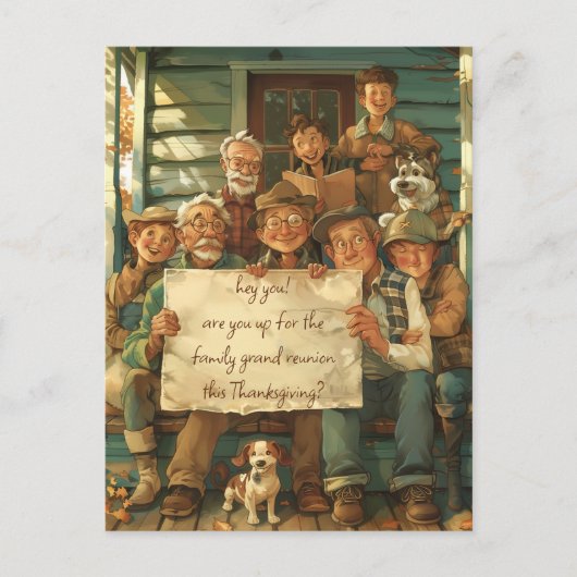 Familie Grand Reunion Briefkaart (Voorkant)