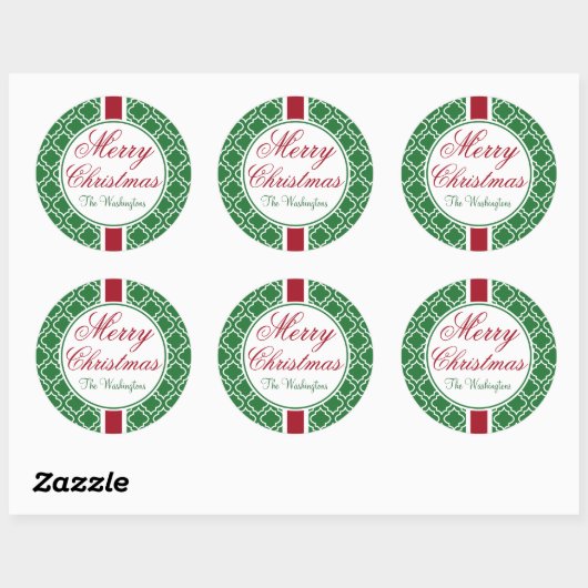  Familie Groene Kerst Stickers (Vel)