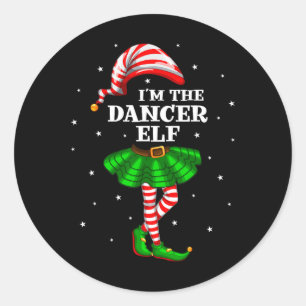 Familie groep Ik ben de danser Elf Kerstmis Ronde Sticker